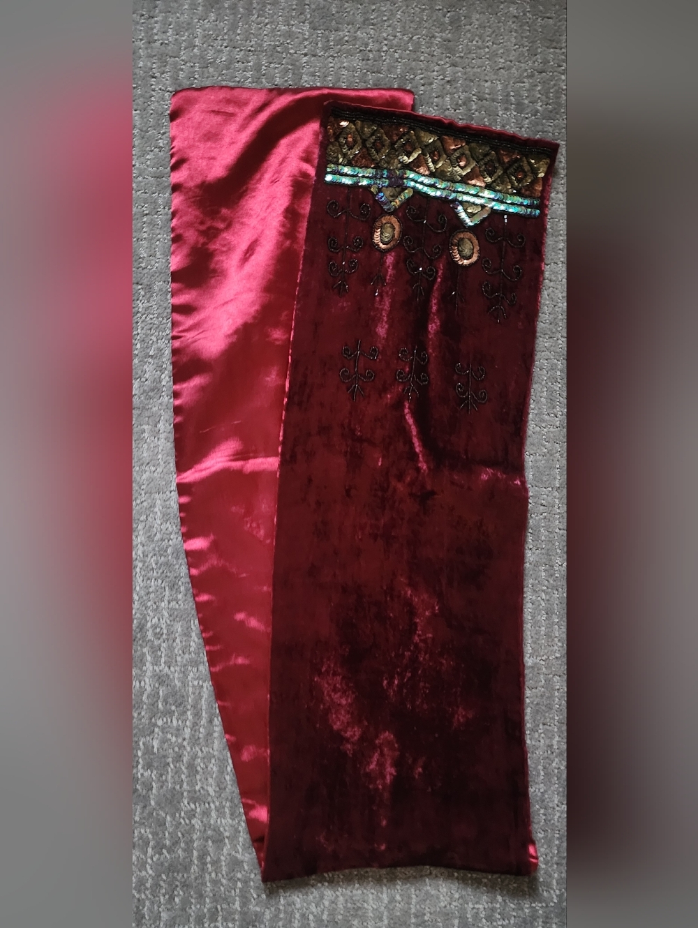 Velvet Embroidered Scarf